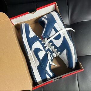 Blue and white Nike Dunks